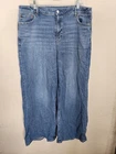 American Eagle Womens 16 Wide Leg Jeans Medium Wash Lyocell Blend Frayed Hem Pre-owned. Price: $14.99.